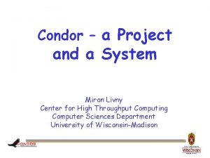 Condor distributed computing