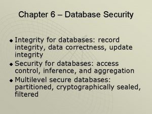 Integrity in database security