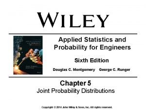 Applied Statistics and Probability for Engineers Sixth Edition