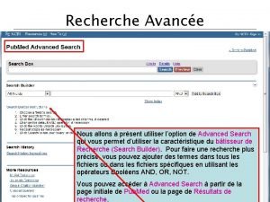 Recherche Avance Nous allons prsent utiliser loption de