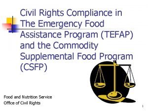 Civil Rights Compliance in The Emergency Food Assistance