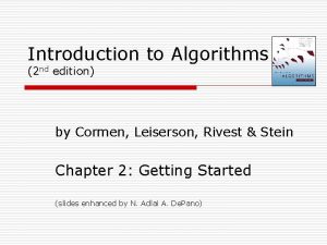 Introduction to Algorithms 2 nd edition by Cormen