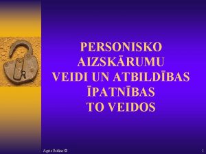 PERSONISKO AIZSKRUMU VEIDI UN ATBILDBAS PATNBAS TO VEIDOS