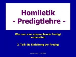 Homiletik Predigtlehre Wie man eine ansprechende Predigt vorbereitet