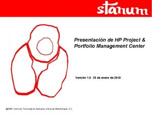 Hp project and portfolio management center