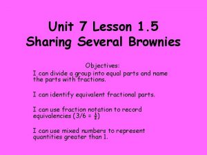 Sharing brownies fraction lesson