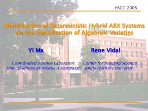 HSCC 2005 Identification of Deterministic Hybrid ARX Systems