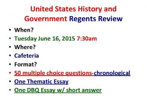 Us history regents review
