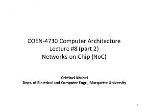 COEN4730 Computer Architecture Lecture 8 part 2 NetworksonChip