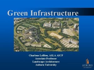 Green Infrastructure Charlene Le Bleu ASLA AICP Associate