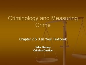 Criminology and Measuring Crime Chapter 2 3 In