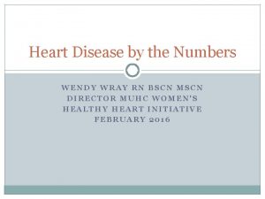 Heart Disease by the Numbers WENDY WRAY RN