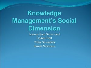 Knowledge Managements Social Dimension Lessons from Nucor steel