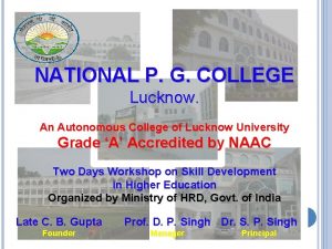 NATIONAL P G COLLEGE Lucknow An Autonomous College