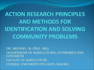 Key principles of action research