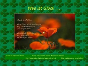 Gedicht glück ist gar nicht mal so selten