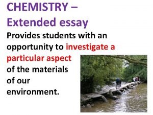 Chemistry extended essay topics