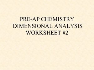 Chemistry dimensions 2 worksheet solutions