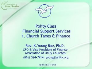 Polity Class Financial Support Services 1 Church Taxes