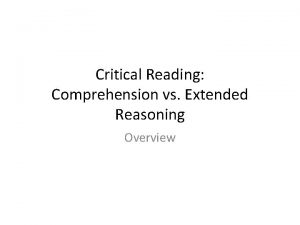 Critical reading as reasoning
