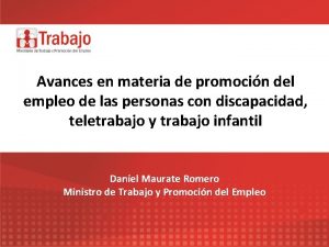 Avances en materia de promocin del empleo de