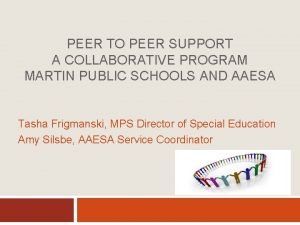 PEER TO PEER SUPPORT A COLLABORATIVE PROGRAM MARTIN