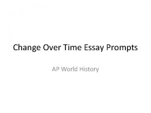 World history writing prompts