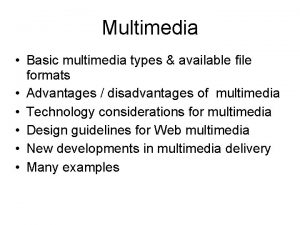 File formats in multimedia