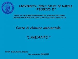 UNIVERSITA DEGLI STUDI DI NAPOLI FEDERICO II FACOLTA