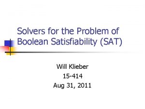 Boolean satisfiability problem
