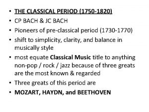 Bach classical period