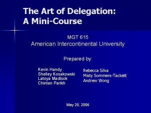 Art of delegation training