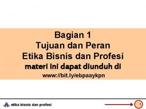 Peran etika bisnis