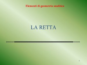 Elementi di geometria analitica