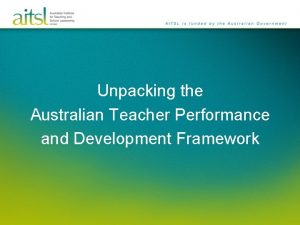 Australian teacher performance and development framework