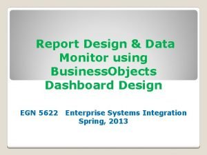 Business objects dashboard design