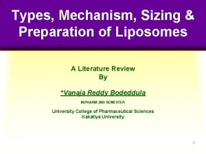 Classification of liposomes