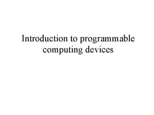 Programmable machine example