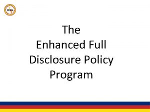 Full disclosure policy example