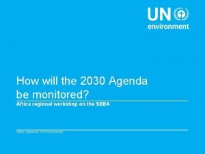 How will the 2030 Agenda be monitored Africa