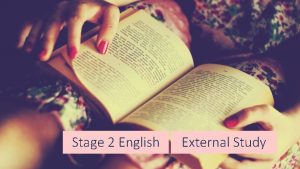 Stage 2 English External Study External Assessment 30