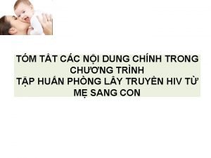 TM TT CC NI DUNG CHNH TRONG CHNG