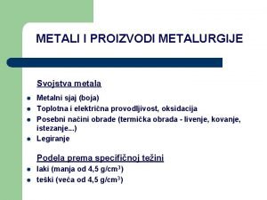 Zajednička svojstva metala