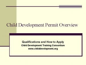 Child development teacher permit