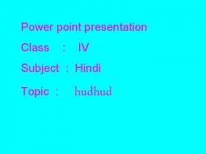 Hindi presentation topics