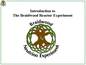 1 Introduction to The Braidwood Reactor Experiment Neutrino