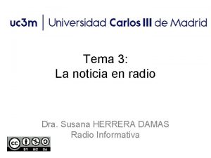Tema 3 La noticia en radio Dra Susana