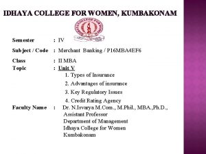 IDHAYA COLLEGE FOR WOMEN KUMBAKONAM Semester IV Subject
