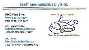 FLEET MANAGEMENT DIVISION FMD Web Site www fleet