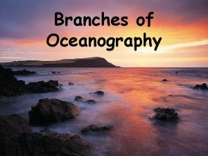 Branches of oceanography